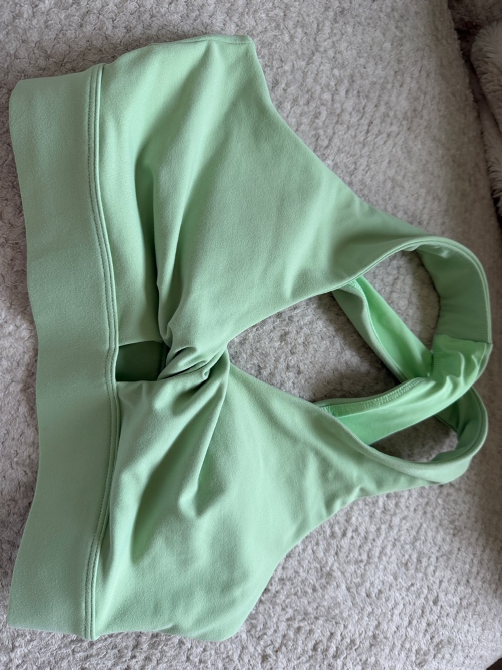 Mint Green Twist-Front Sports Bra - Women